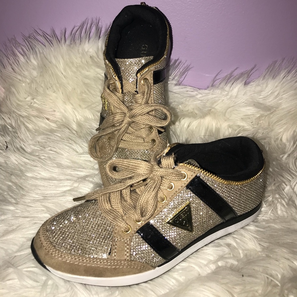 Gold Guess Gym Shoes